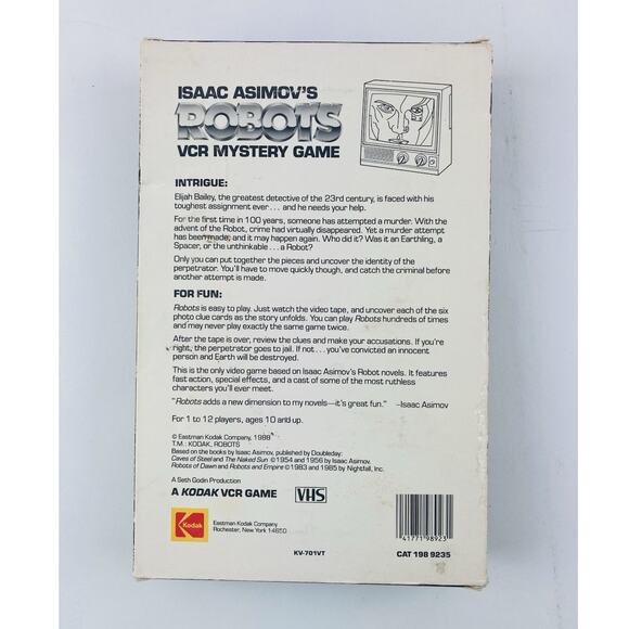 Vintage Isaac Asimov's ROBOTS VCR Mystery Suspense Game VHS 1988 Complete - Picture 7 of 15